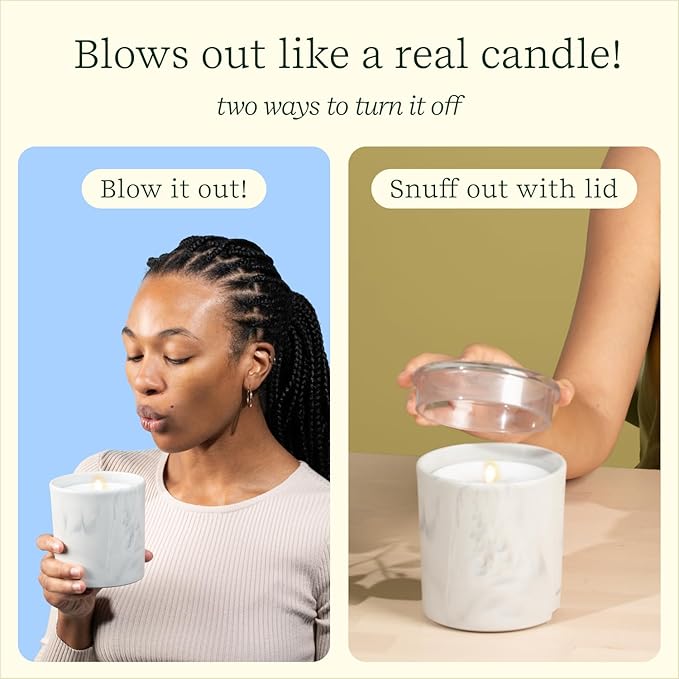Lifelines Flameless Candle Diffuser - Frosted Glass (Cream)