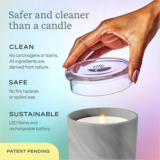 Lifelines Flameless Candle Diffuser - Frosted Glass (Cream)