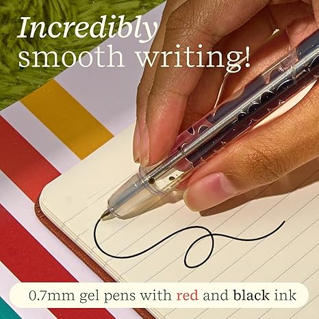 Juego de 2 bolígrafos de lava perfumados Lifelines: bolígrafos de gel negros y rojos con tinta perfumada