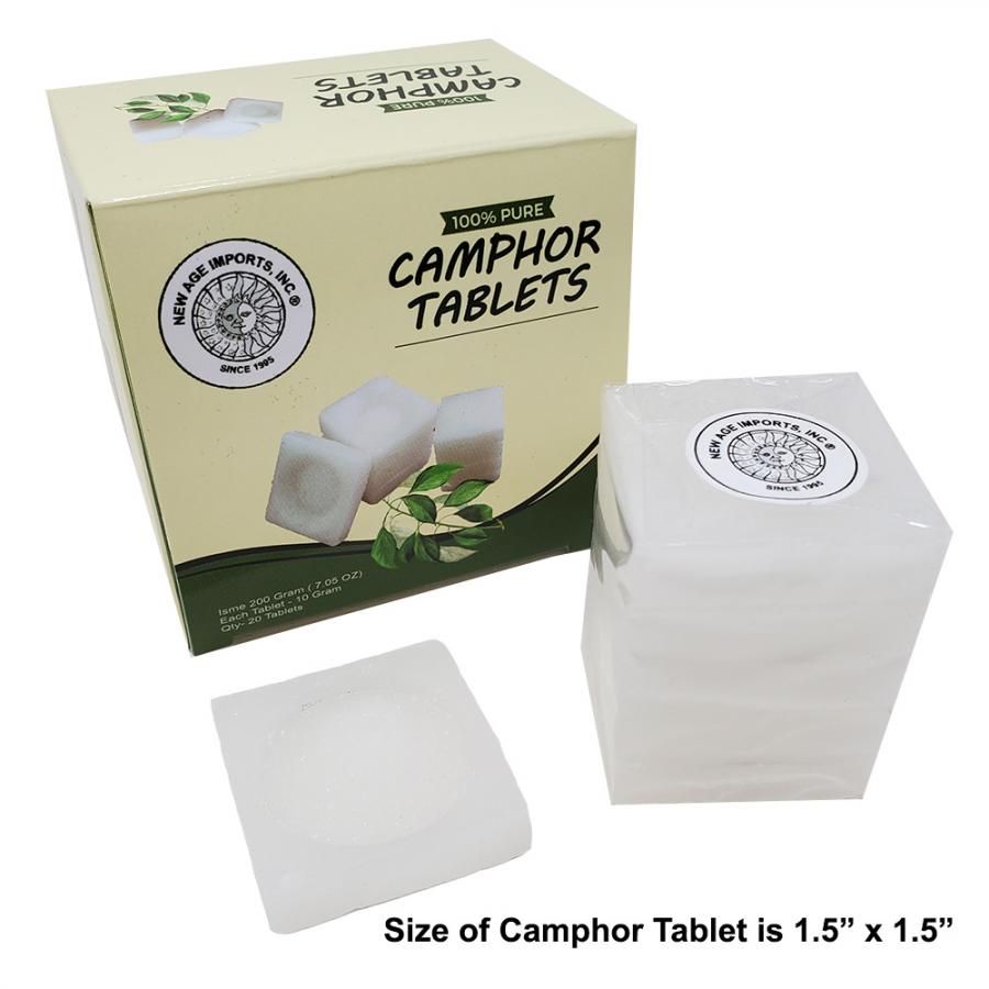 Tabletas de alcanfor de 10 g - Tamaño de la tableta: 3,8 x 3,8 cm - Paquete de 5 tabletas