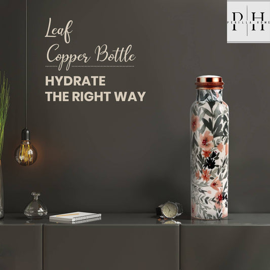 Botella de cobre con forma de hoja (1 l)