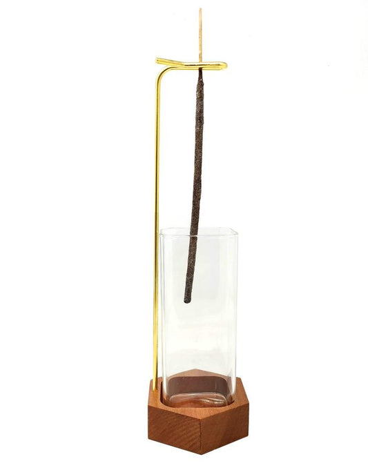 Upside Down Incense Holder with Wooden Base