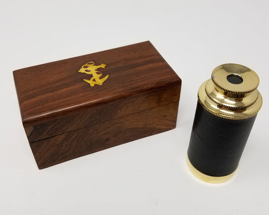 6 " Telescope with Brass inlaid Wooden Box