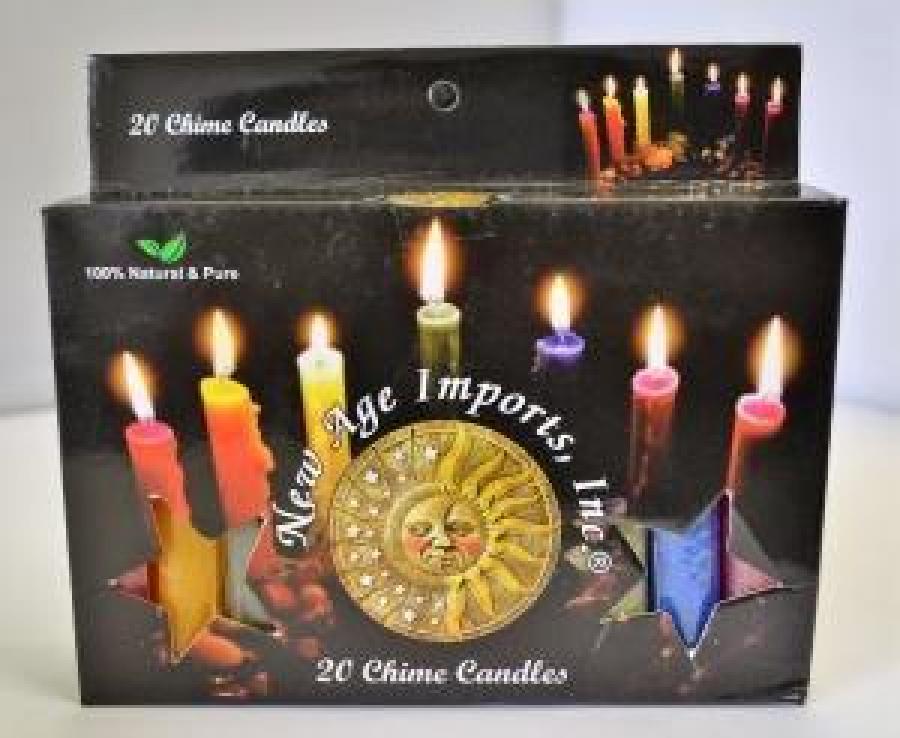Assorted Color 4" Chime Candles - (20 Pack)