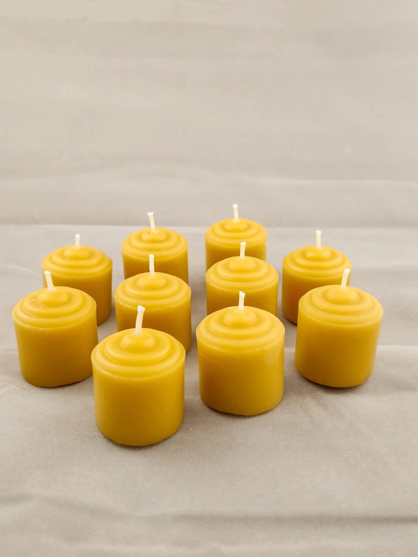 100% Beeswax Small Votive Candles -Set of 6