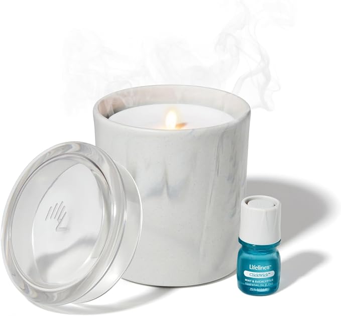 Lifelines Flameless Candle Diffuser - Frosted Glass (Cream)