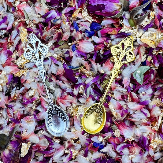 Small Metal Incense Herb Flower Spoon