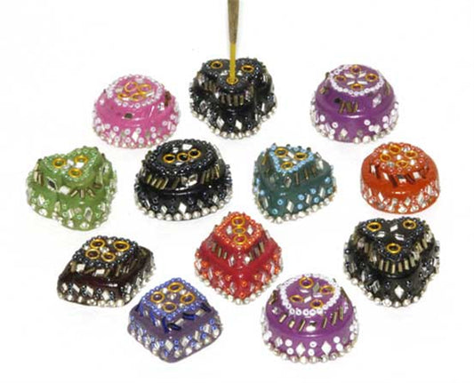 CLAY WITH MIRRORS INCENSE BURNERS