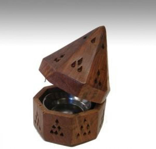 Wooden Temple Cone/Charcoal Burner