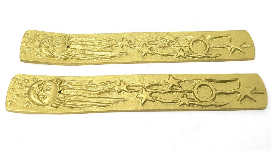 Metal Golden Sun/Moon/Stars ash burner 10"