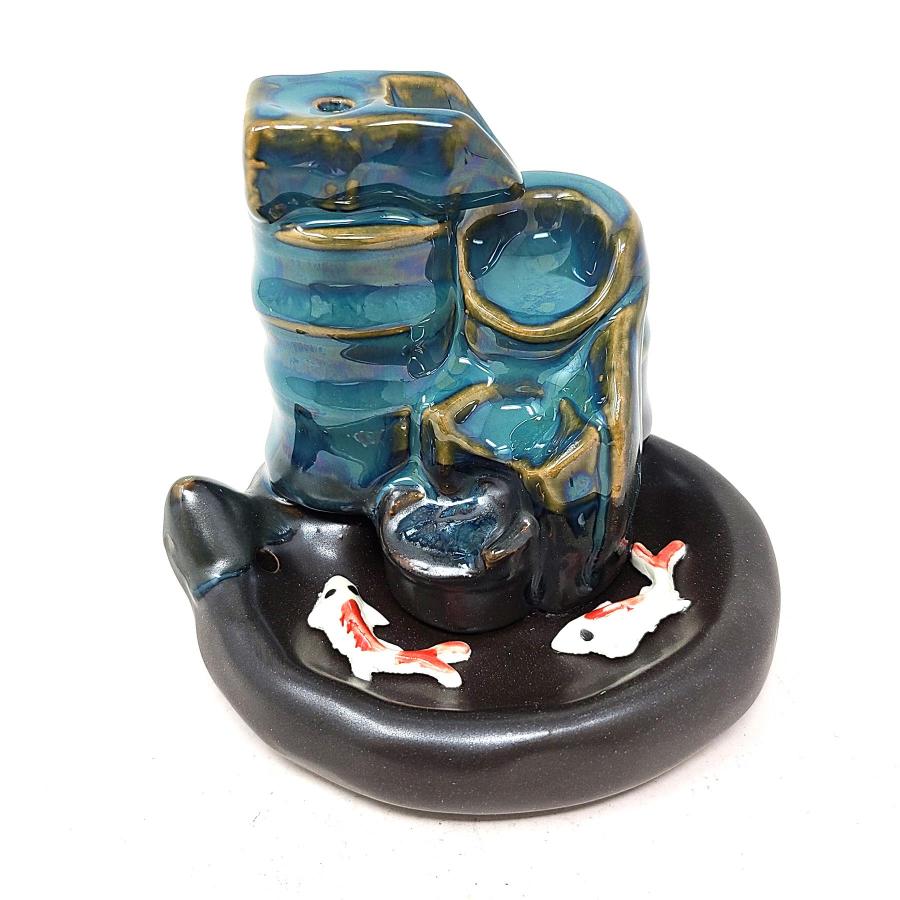 Waterfall Koi Design #1 Backflow Cone Incense Burner