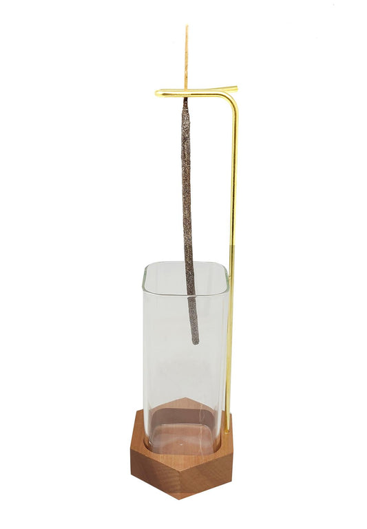 Upside Down Incense Holder with Wooden Base