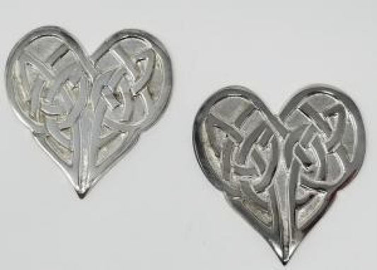 Celtic Heart Altar Tile Silver Plated over Solid Brass 3"