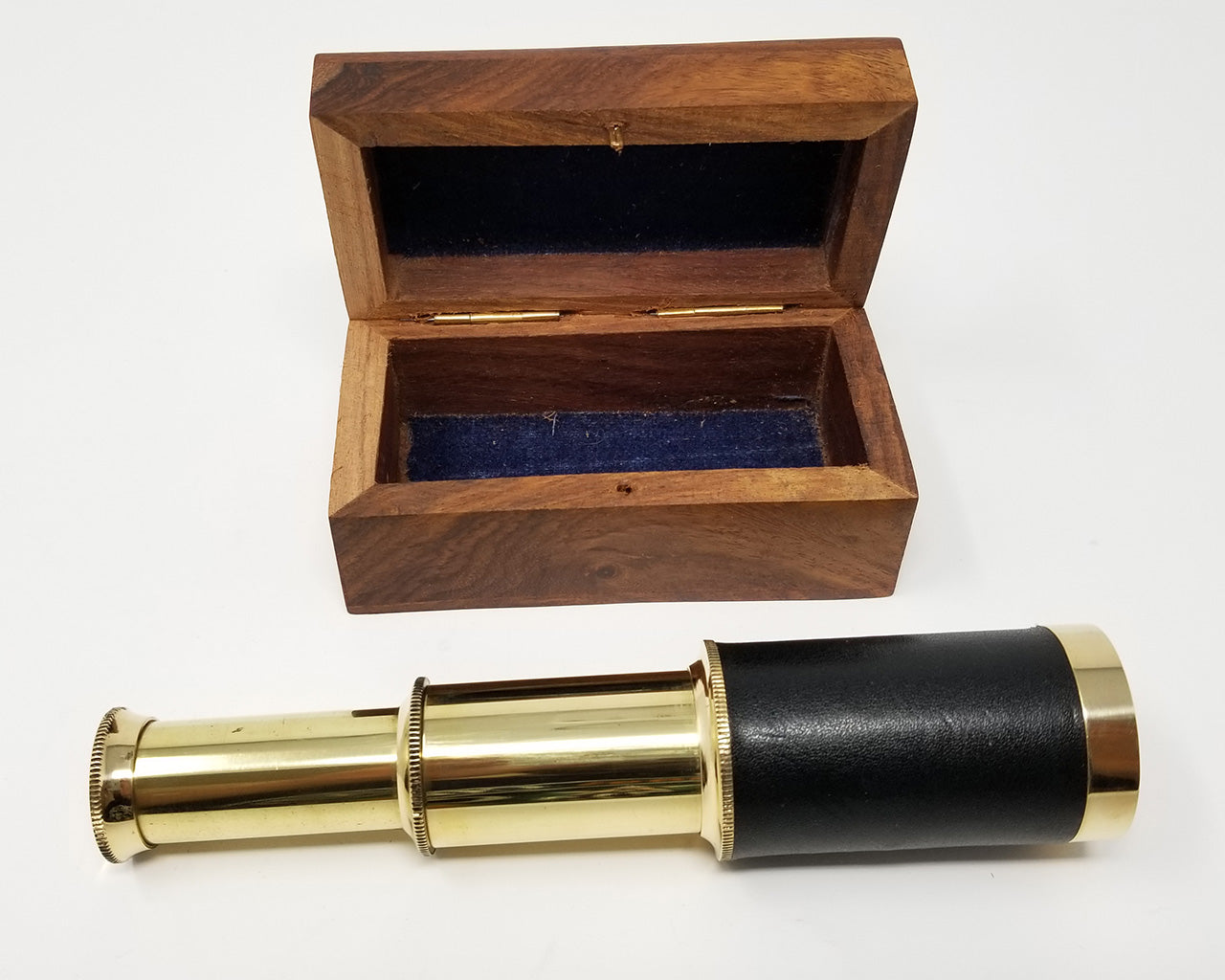 6 " Telescope with Brass inlaid Wooden Box