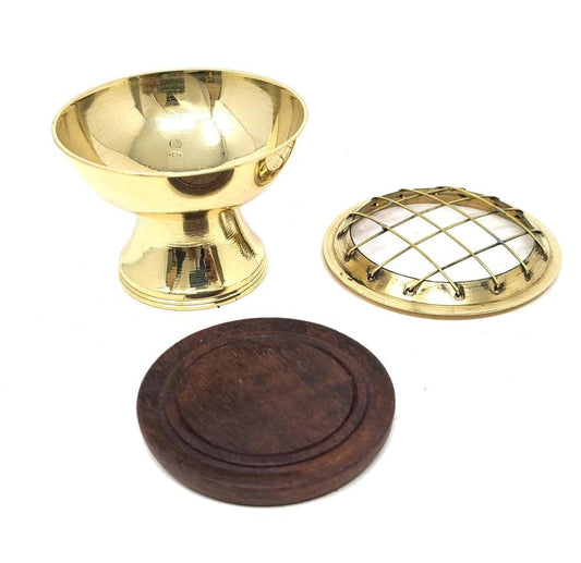 Brass Screen Burner with Coaster 2.5"