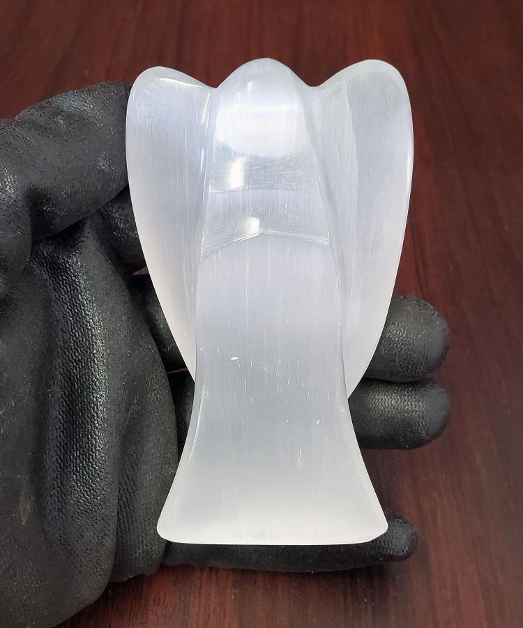 Selenite Protection Angel 4" High