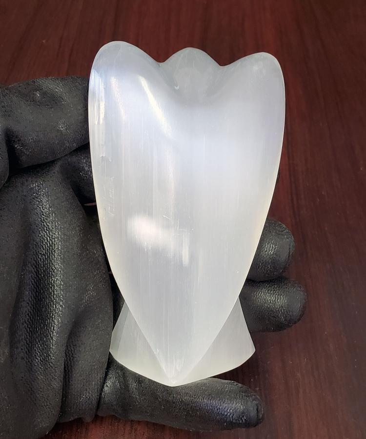 Selenite Protection Angel 4" High