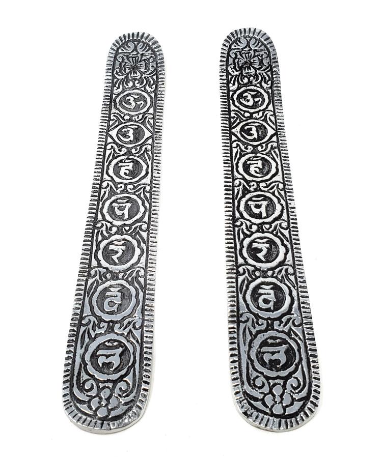 Quemador de incienso de aluminio de siete chakras de 9,5"