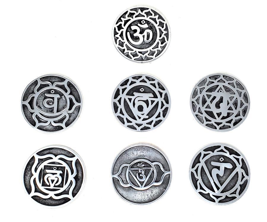 7 Chakra Design Metal Incense Burner Set (7)