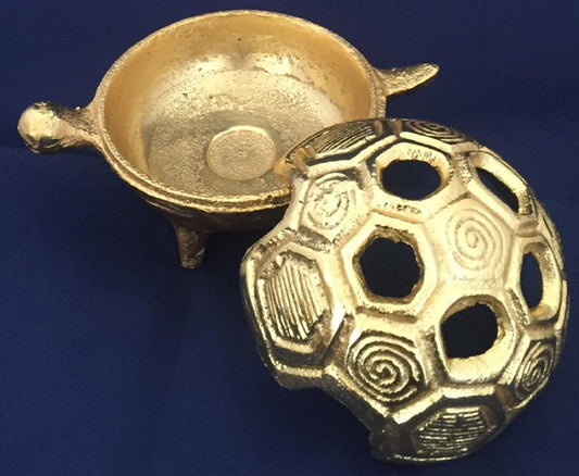 Golden Turtle Burner/Candle Holder Antique Finish