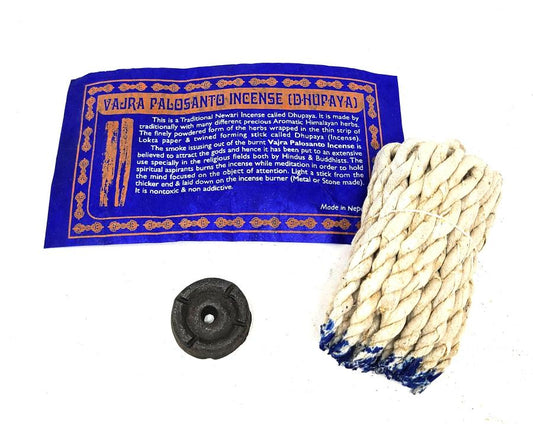 Tibetan Rope Incense - Palo Santo (Approx 35-45 Ropes) with Burner