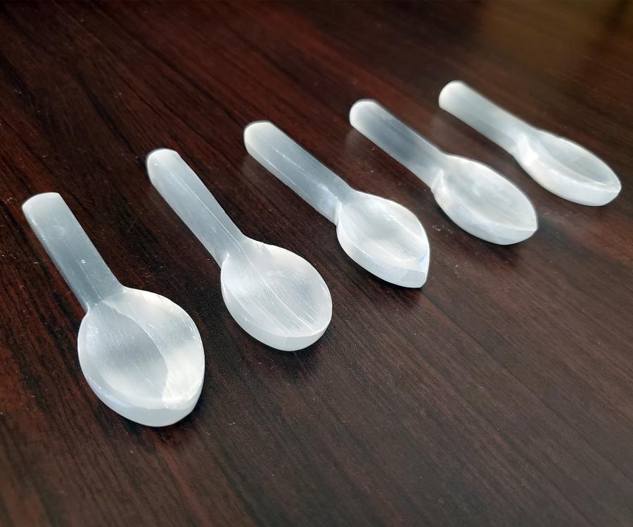 Selenite Altar Spoon 4"